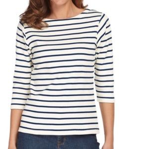 L L BEAN Cotton French Sailors Boatneck Sweater